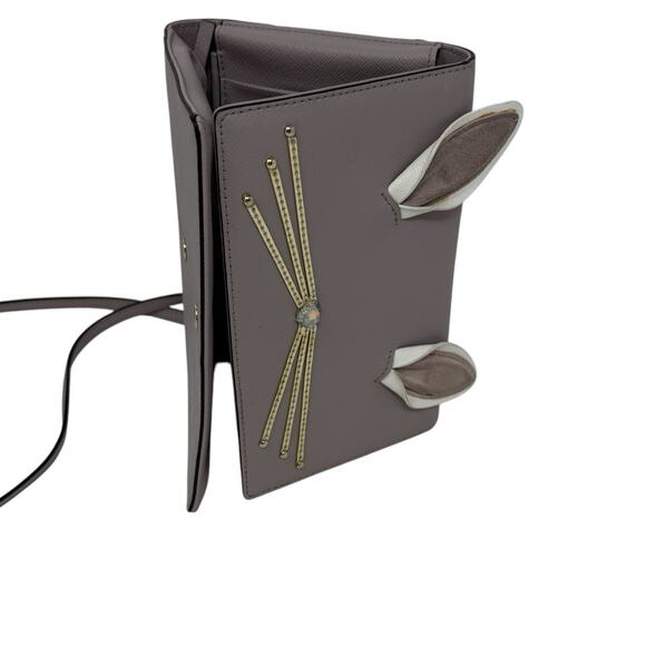 Kate Spade New York Hop To It Rabbit Winni Leather Bunny Crossbody Clutch - Picture 5 of 13